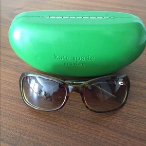 Kate Spade brown tortoise rectangular sunglasses